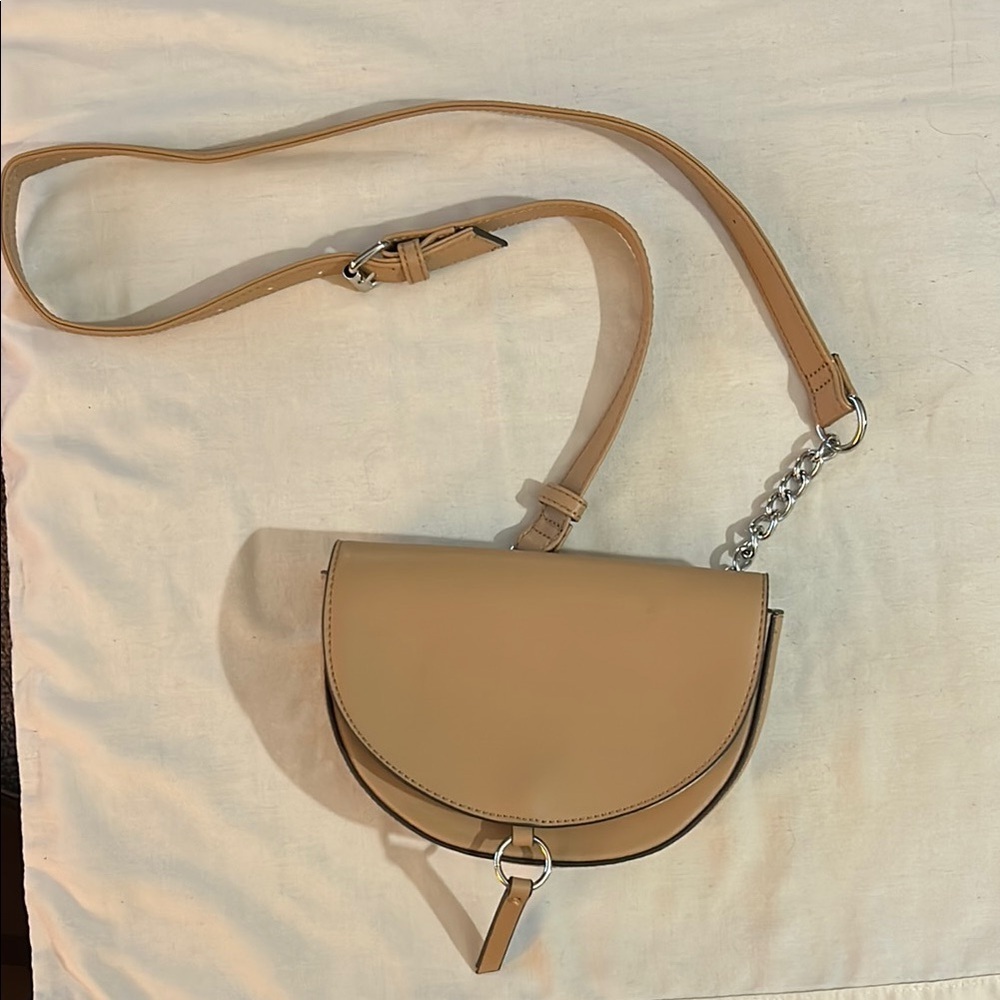 New York & Co Tan Leather Crossbody Bag